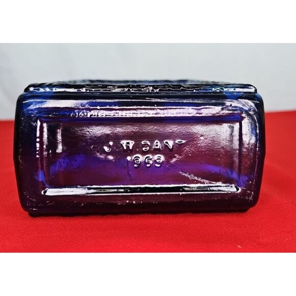 Cobalt Whisky Decanter Blue Liquor Bottle Anniversary VTG American Legion 50th - Picture 11 of 15